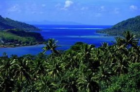 Isole della SocietÃ  . Un suggestivo scorcio dell'isola Tahaa.De Agostini Picture Library/W. Buss